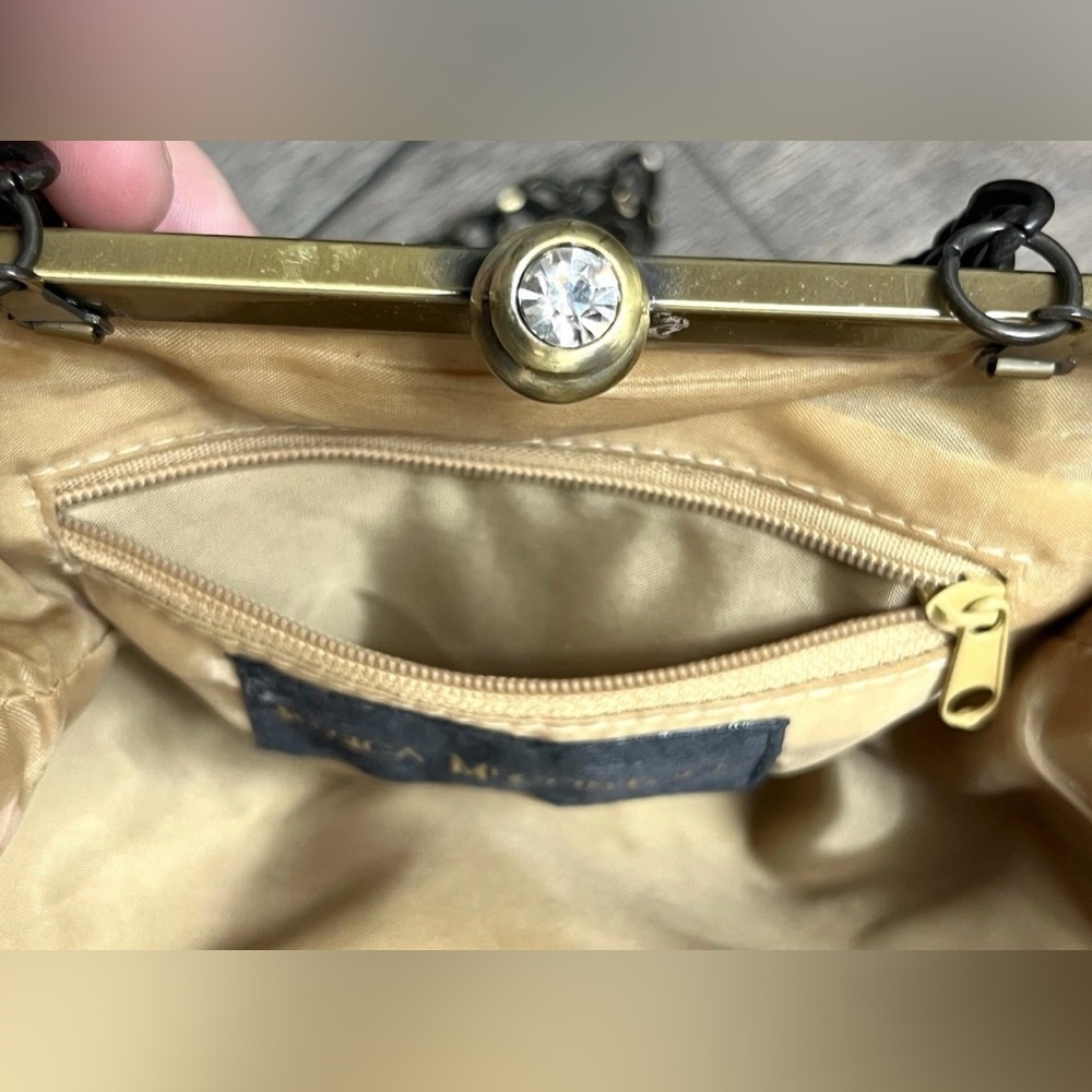 Vintage Jessica McClintock Metallic Golf Leaf Textured Evening Bag Clutch - Picture 6 of 9